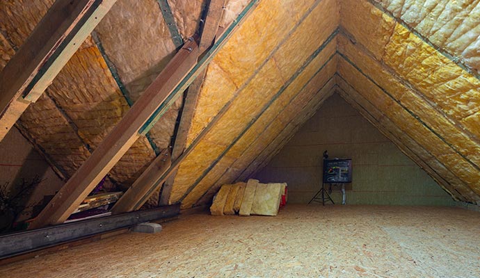 attic insulation in house