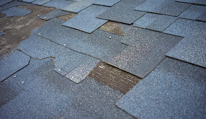 missing shingles roof damage repair service