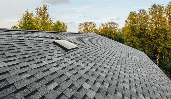 new renovated and upgrades roof covered with shingles